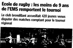 Ecole de rugby : les moins de 9 ans de l'EMS remportent le tournoi